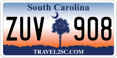 SC license plate ZUV908