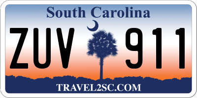 SC license plate ZUV911