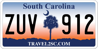 SC license plate ZUV912
