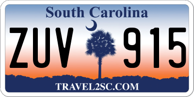 SC license plate ZUV915