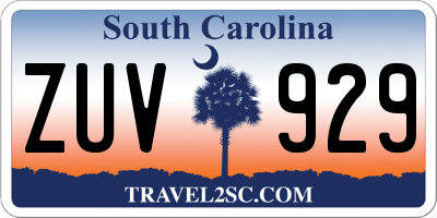 SC license plate ZUV929