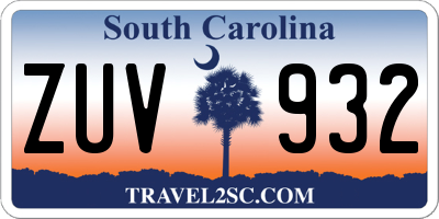 SC license plate ZUV932