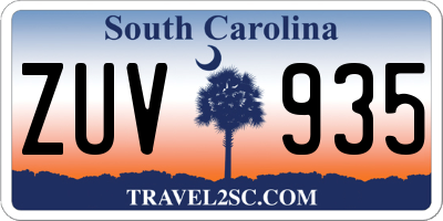 SC license plate ZUV935