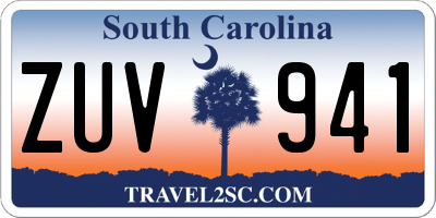 SC license plate ZUV941