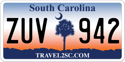 SC license plate ZUV942