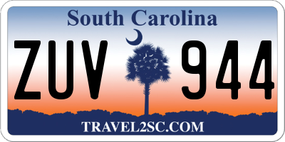 SC license plate ZUV944