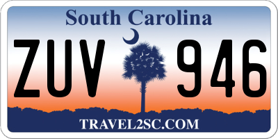 SC license plate ZUV946