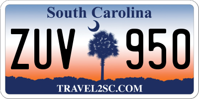 SC license plate ZUV950