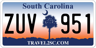 SC license plate ZUV951