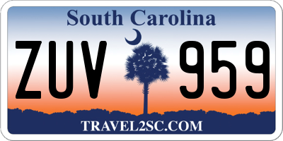 SC license plate ZUV959
