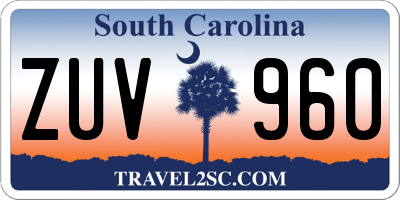 SC license plate ZUV960