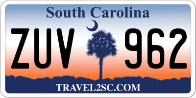 SC license plate ZUV962