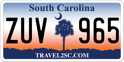 SC license plate ZUV965