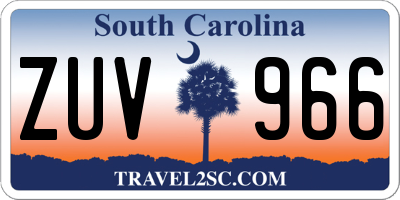 SC license plate ZUV966