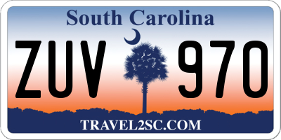 SC license plate ZUV970