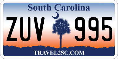 SC license plate ZUV995