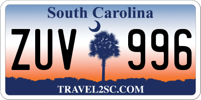 SC license plate ZUV996