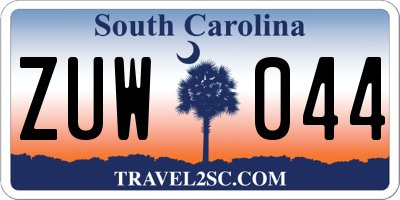 SC license plate ZUW044