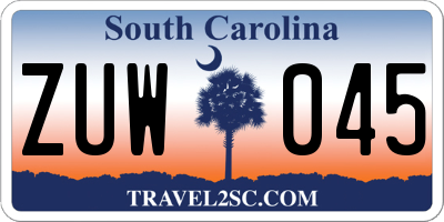 SC license plate ZUW045