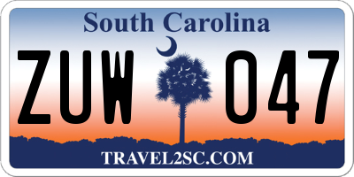 SC license plate ZUW047