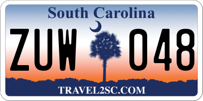 SC license plate ZUW048