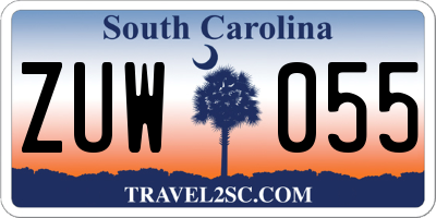 SC license plate ZUW055