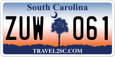 SC license plate ZUW061