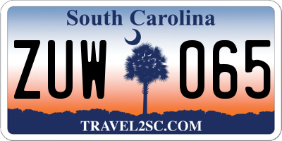 SC license plate ZUW065