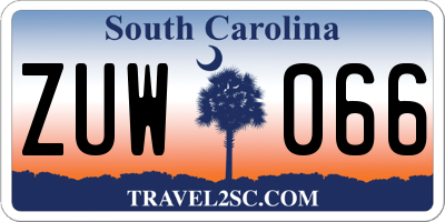 SC license plate ZUW066