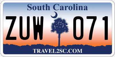 SC license plate ZUW071