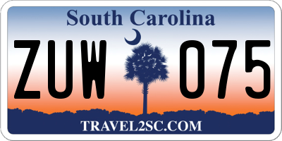 SC license plate ZUW075