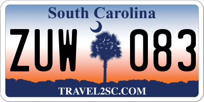 SC license plate ZUW083