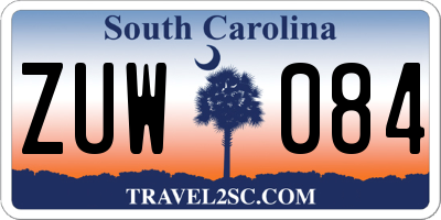 SC license plate ZUW084