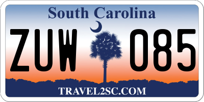 SC license plate ZUW085