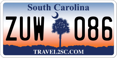 SC license plate ZUW086
