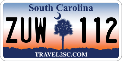 SC license plate ZUW112