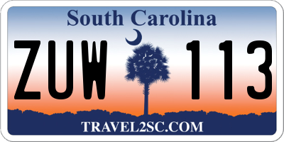 SC license plate ZUW113