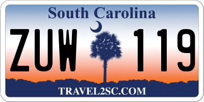 SC license plate ZUW119