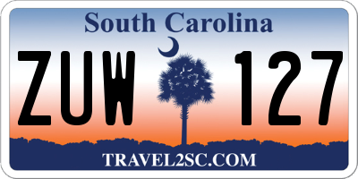 SC license plate ZUW127