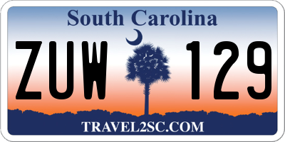 SC license plate ZUW129