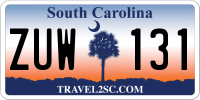 SC license plate ZUW131