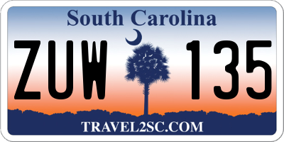 SC license plate ZUW135