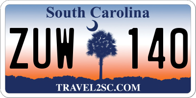 SC license plate ZUW140