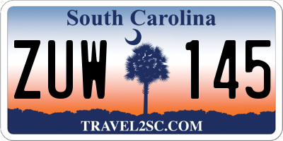 SC license plate ZUW145