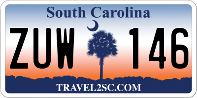 SC license plate ZUW146
