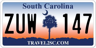 SC license plate ZUW147