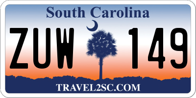 SC license plate ZUW149