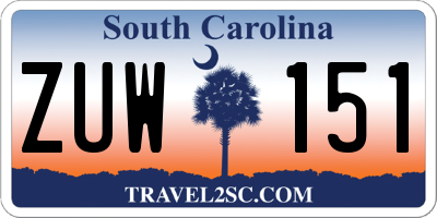 SC license plate ZUW151