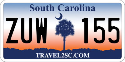 SC license plate ZUW155