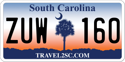 SC license plate ZUW160